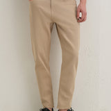 Carrot Fit Jeans em Bege Cinza