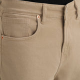 Carrot Fit Jeans em Bege Cinza