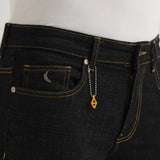Jeans Skinny Pretos de Cintura Média