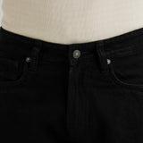 Calças Jeans Pretas de Corte Clássico