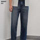 Jeans Baggy Azul Desgastado