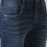Jeans Slim Fit Azul com Efeito Desbotado