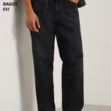 Baggy Fit Jeans in Charcoal Black