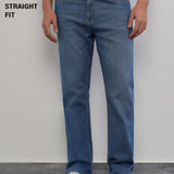 Jeans Azuis Clássicos com Corte Reto