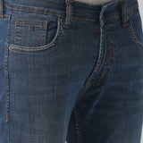 Jeans Slim Fit Azul Escuro com Corte Ajustado