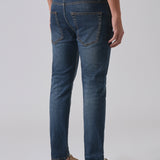 Jeans Slim Fit Azul Escuro com Corte Ajustado