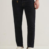 Jeans Carrot Fit Azul Escuro com Cintura Média Unissex