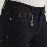 Jeans Carrot Fit Azul Escuro com Cintura Média Unissex