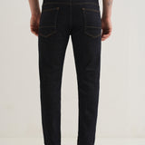 Jeans Carrot Fit Azul Escuro com Cintura Média Unissex