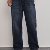 Jogger Jeans Elástico, Corte Confortável, Azul Marinho