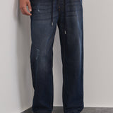 Jogger Jeans Elástico, Corte Confortável, Azul Marinho