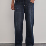 Jogger Jeans Elástico, Corte Confortável, Azul Marinho