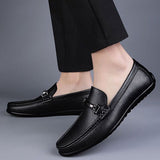 Raven Leather Moccasins