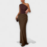 Luna - Elegante vestido assimétrico de cetim