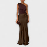 Luna - Elegante vestido assimétrico de cetim