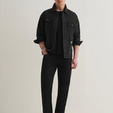 Calças Jeans Straight Fit na Cor Preto Ébano