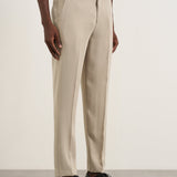 Calças Slim Fit Beiges com Cintura Elástica