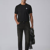 Jeans Slim Fit Cinza Desgastados