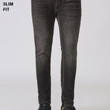 Desbotados Slim Fit Jeans Pretos