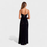 Verona - Long Floral Print Lace Dress