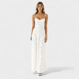 Verona - Long Floral Print Lace Dress