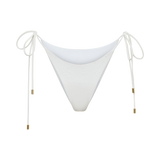 Biquíni Inferior Blossom com Laço Lateral - Tecido Texturizado Branco