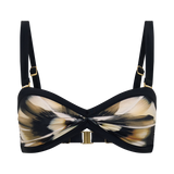 Top de Bikini Sem Alças Briar - Estampa Floral Oversized em Tons de Marfim