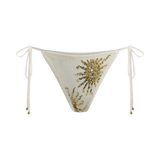 Huntleigh Crocheted Bikini - White with Golden Sun Print
