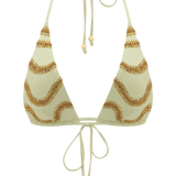 Bikini Triangular Sage Robyn com Detalhes em Pérolas