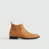 Chelsea Stratton Botins em Couro Natural