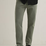 Jeans verdes slim com corte no tornozelo