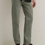 Jeans verdes slim com corte no tornozelo