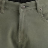 Jeans verdes slim com corte no tornozelo