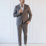 Chic Taupe Slim Fit Casual Set