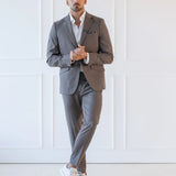Chic Taupe Slim Fit Casual Set
