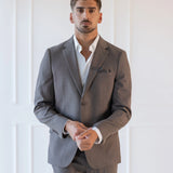 Chic Taupe Slim Fit Casual Set