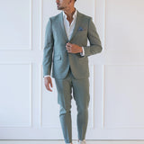 Casual Slim Fit Blazer in Sage Green