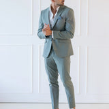 Casual Slim Fit Blazer in Sage Green