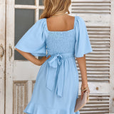 Clara - Vestido Midi em Azul Claro