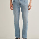 Jeans Slim Fit Azul Claro com Corte Ankle