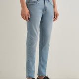Jeans Slim Fit Azul Claro com Corte Ankle