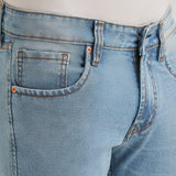 Jeans Slim Fit Azul Claro com Corte Ankle
