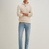 Jeans Slim Fit Azul Claro com Corte Ankle