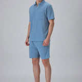 Conjunto de Tricô em Azul Claro