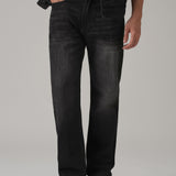 Jeans Pretos com Corte Reto e Cintura Baixa