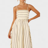 Isabel - Vestido Longo com Estampa Listrada