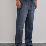 Calça Jogger Jeans Elástico, Corte Confortável, Azul Médio