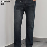 Jeans Azul Escuro com Corte Reto Clássico