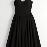 Odete - Midi Dress with Structured Bodice