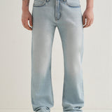Corte Recto de Jeans de Denim en Azul Ciano